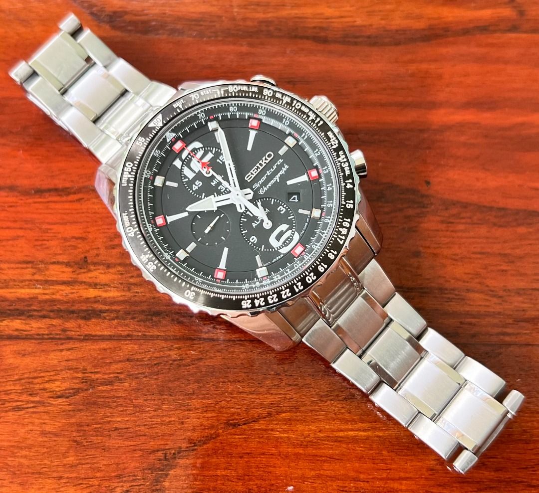 FSOT Seiko Sportura Aviator Chronograph SNAE95 in Excellent Condition 9 10