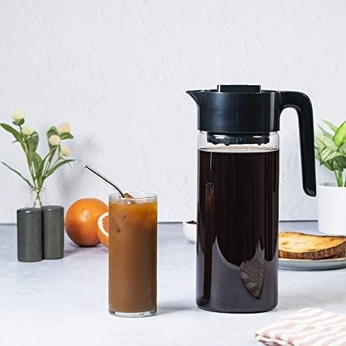 Cold Brew Coffee Maker, Glass Iced Coffee Maker And Tea Infuser With  Leak-proof Pitcher With Mesh F