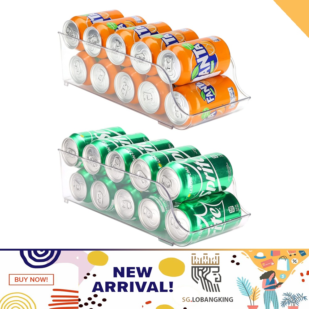 [sg stock] Puricon 2 Pack Refrigerator Organizer Bins Can Dispenser ...