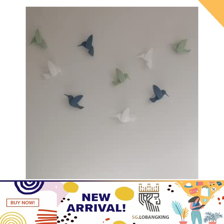 [sg stock] Umbra Hummingbird Wall Decor, Set of 9, Assorted, Furniture