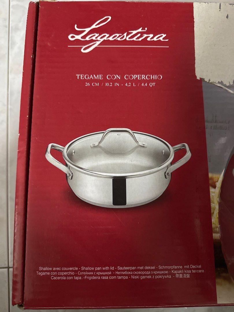 Shallow Pan with lid, Furniture & Home Living, Kitchenware & Tableware