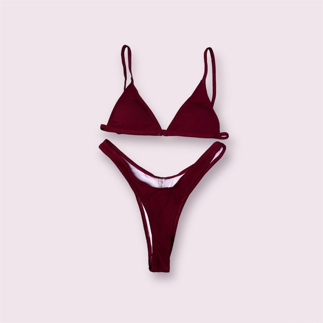 Maroon two piece swimsuit new arrivals