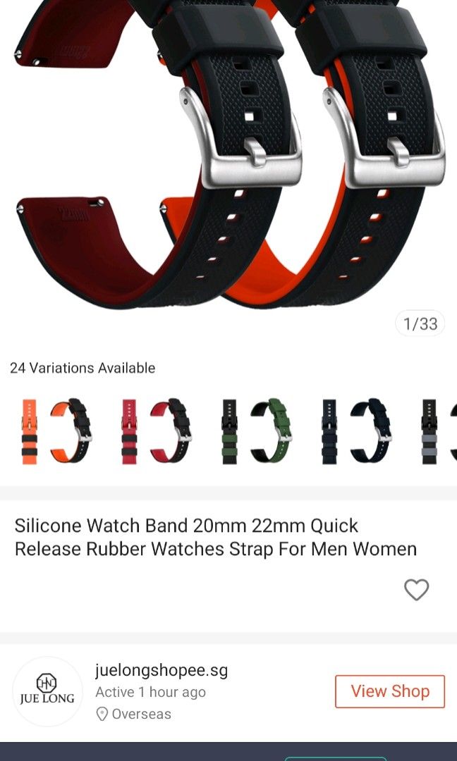 Quick release silicone watch on sale band