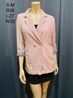 S-M Old rose coat office casual blazer