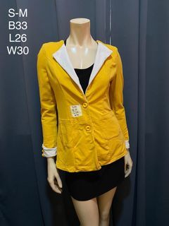 Small Mustard Yellow Office Coat blazer casual