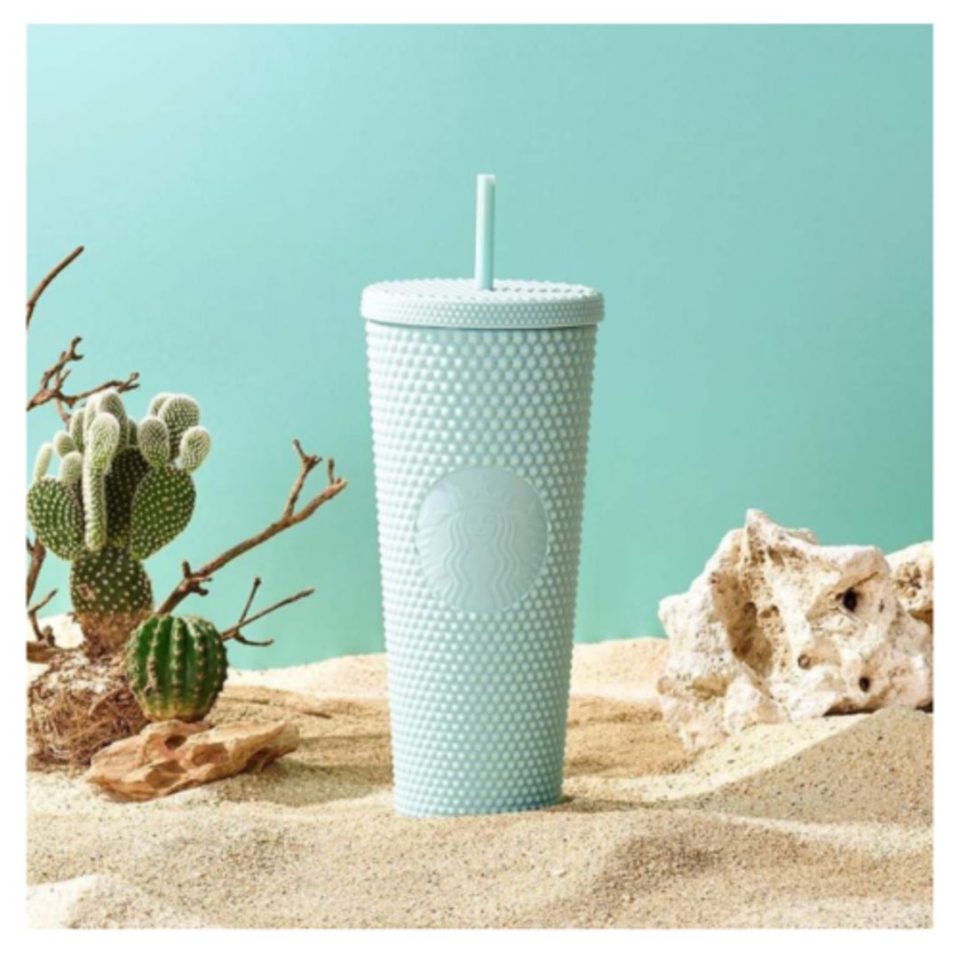 Starbucks Mint Green Studded Tumbler (Venti Size), Furniture & Home
