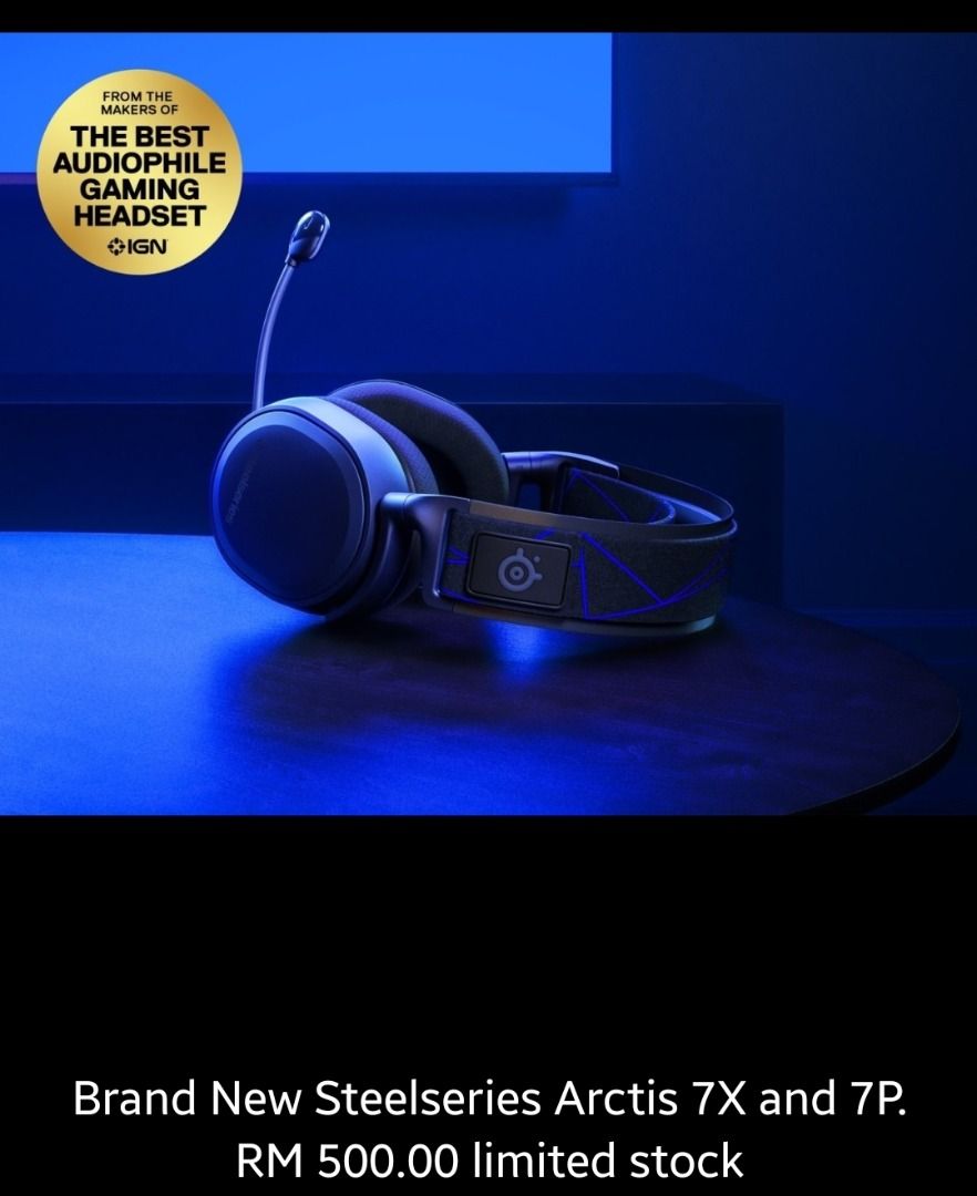 Steel series Arctis 7X and 7P Audio Headphones Headsets on