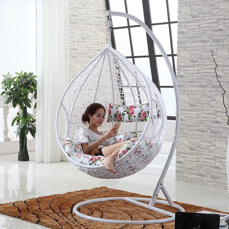 Swing Chair White Brown Black Hanging Basket COD Furniture