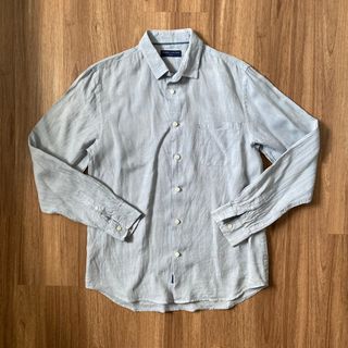 The Academy Brand Linen Shirt in Dove Grey