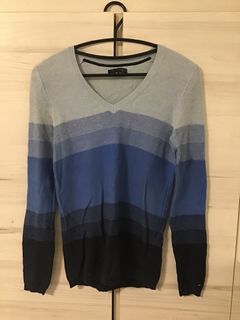 Tommy Hilfiger 藍色漸層純棉針織上衣