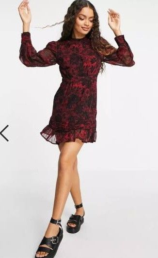 Topshop red mini hotsell dress