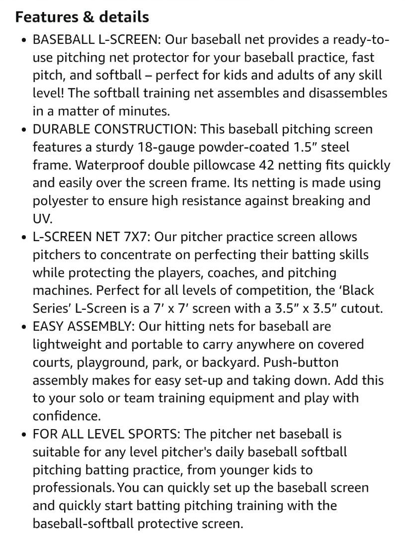 Trigon Sports Pro Cage Black Series LScreen Softball & Baseball