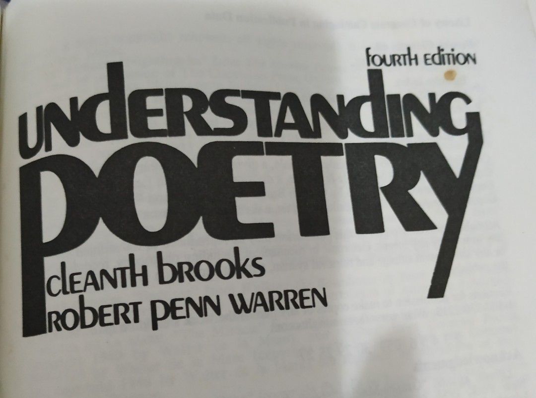 Understanding Poetry by Cleanth Brooks & Robert Penn Warren, 興趣及遊戲, 書本 ...