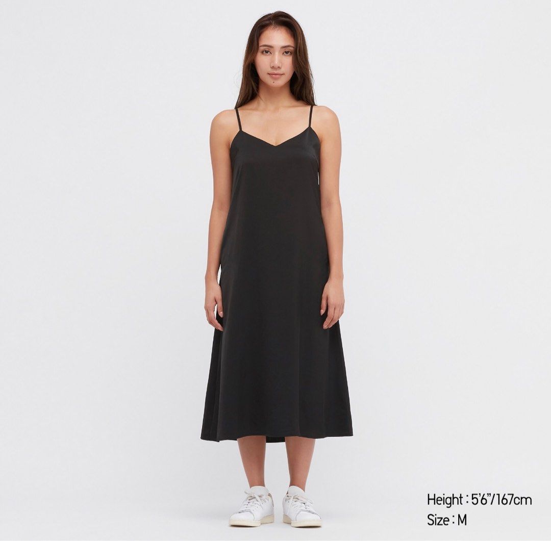 Slip Dress Uniqlo Long Black Camisole Dress WOMEN'S SATIN CAMISOLE