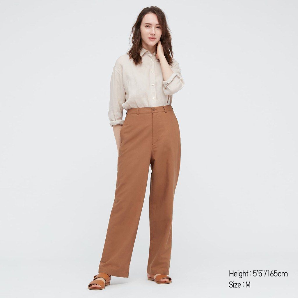 UNIQLO LINEN BLEND RELAXED STRAIGHT PANTS  Lazada PH