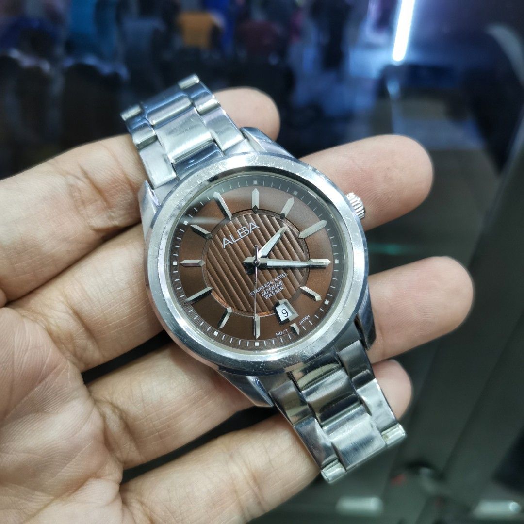 USED Jam Alba Men Watch Sapphire Quartz Men s Fashion Watches