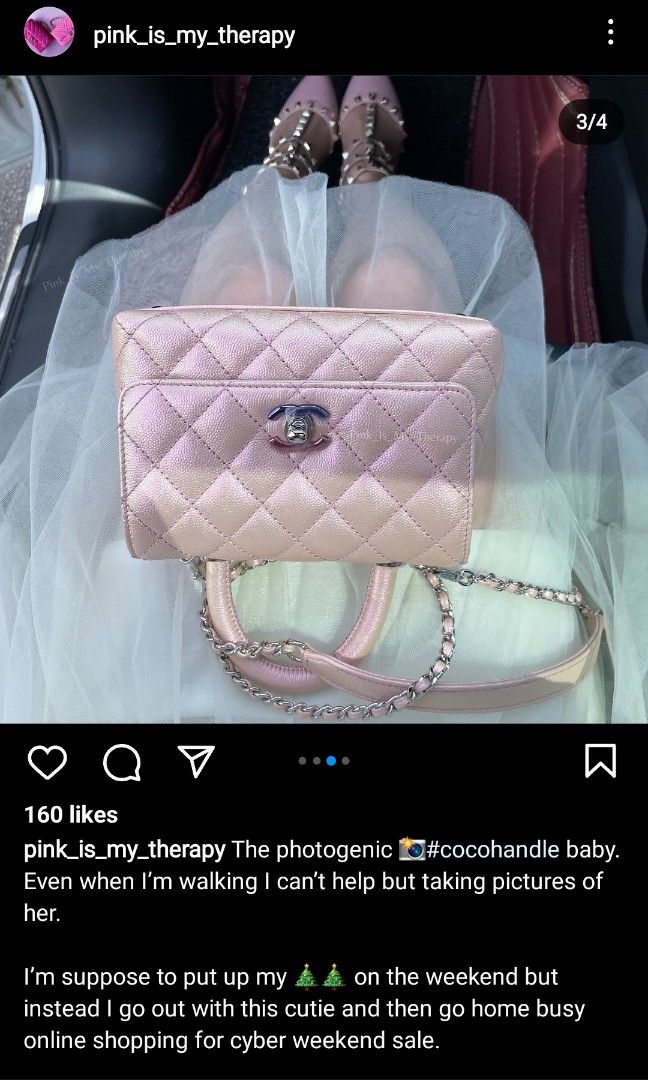 VALENTINE GIFT DAY FULL SET SALE BELOW RETAIL PRICE Brand new chanel 21k  coco handle top mini irisdecent pink full set 23p, Luxury, Bags & Wallets  on Carousell