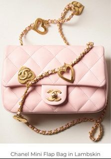 Chanel Pink Quilted Lambskin Leather Heart Valentine Medium Flap, Lot  #58006