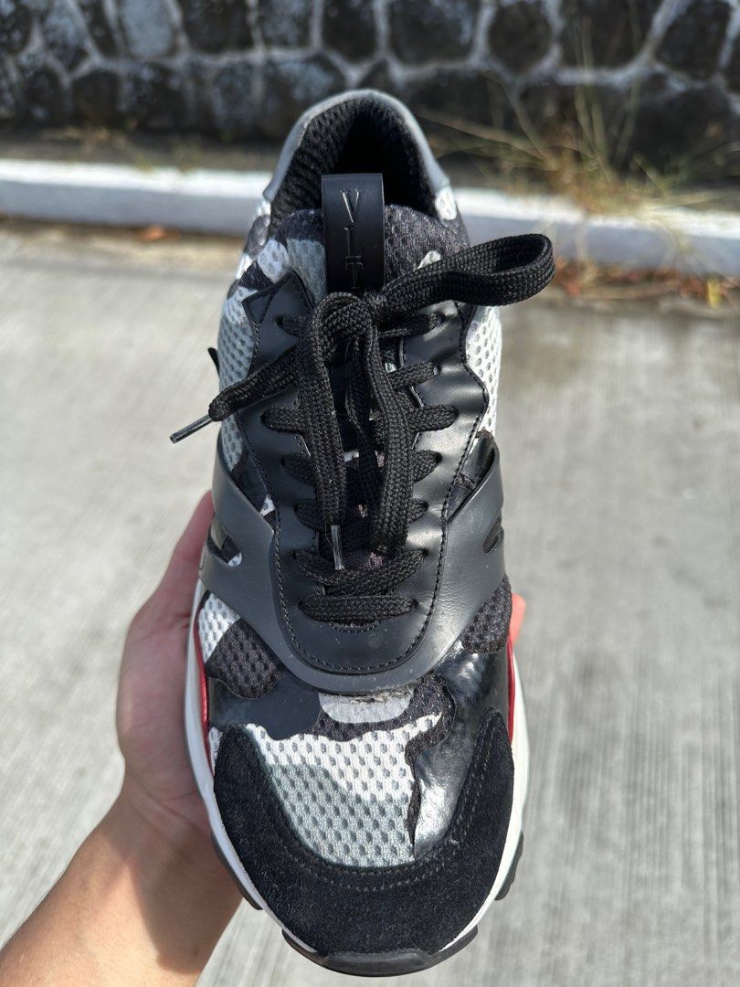 Valentino Grey Garavani Camo Bounce Runner Sneaker Men s Fashion