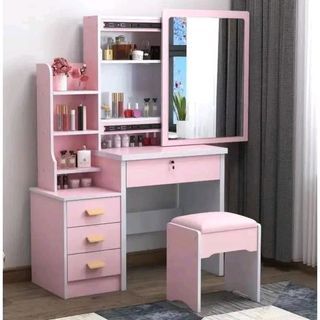 ￼Vanity Dresser Table Vanity Mirror with Table Dresser and Chair Bedroom Dresser Set with Stool
RS 1450