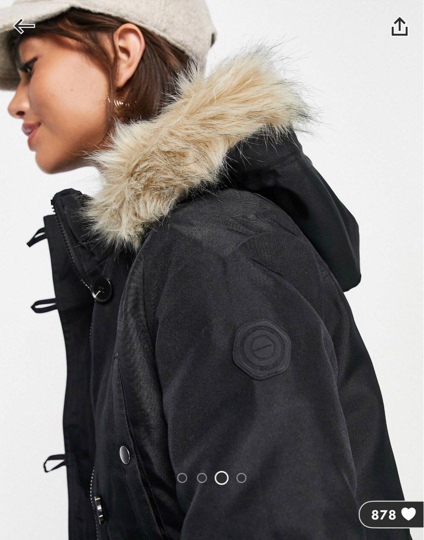 Vero moda parka outlet with faux fur collar