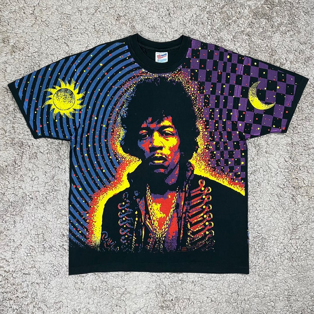 Vintage AOP Jimi Hendrix T shirt Men s Fashion Tops Sets