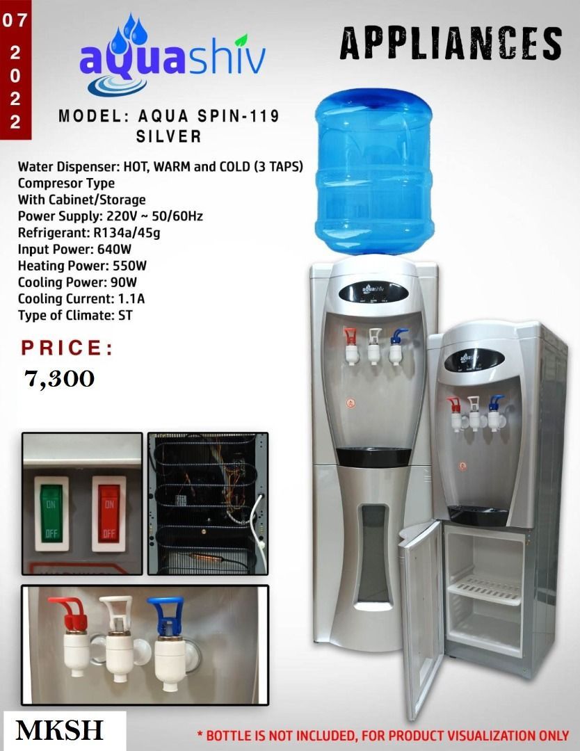 Water Dispenser Aqua spin119 Silver, TV & Home Appliances, Kitchen