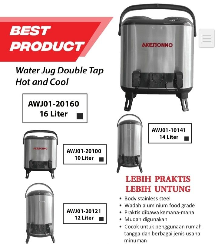 Water Jug 6L 1 Tabung, Kitchen & Appliances di Carousell