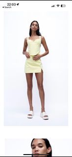 Zara gingham pastel yellow top and skirt set