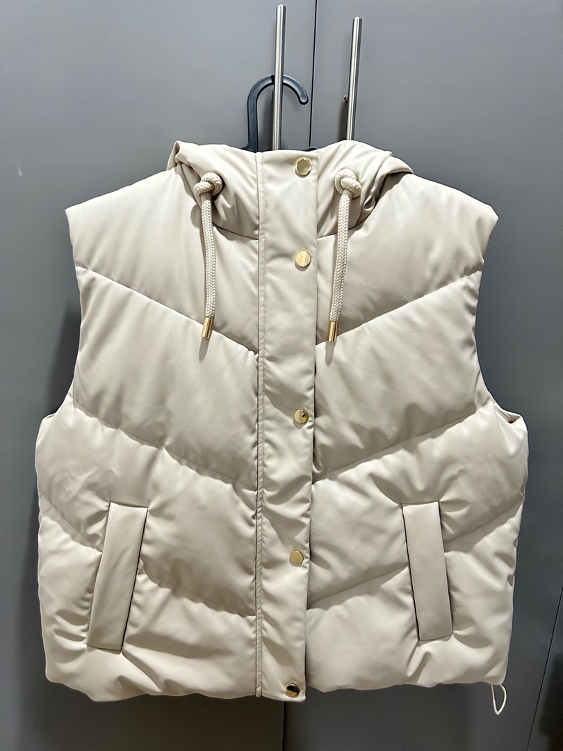 Zara Leather Gilet (Puffer Vest), Women's Fashion, Coats, Jackets and