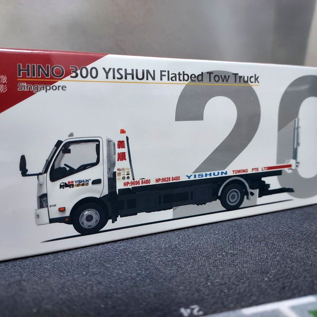 1/64 TINY SG Yishun Towing Services Hino 300 Flatbed Tow Truck, Hobbies &  Toys, Toys & Games on Carousell