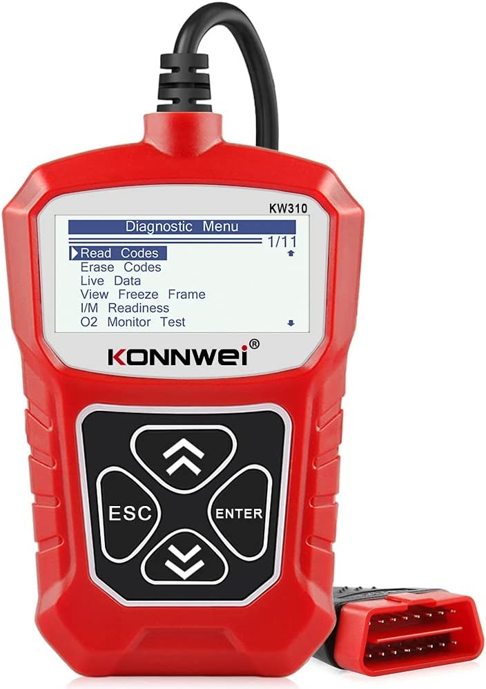 1808) KONNWEI KW310 OBD2 Scanner Full OBDII Functions 10 Modes ...