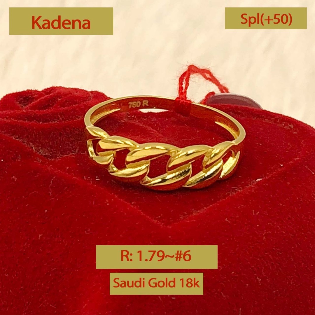 18k Saudi Gold Rings Kadena Styled Rings, Women's Fashion, Jewelry ...