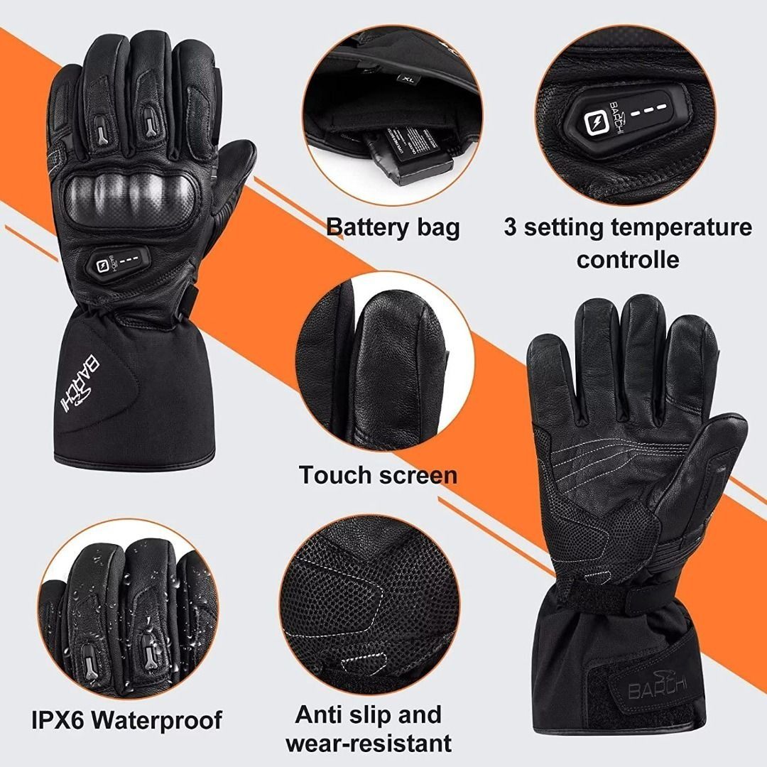 Mens heated outlet motorcycle gloves