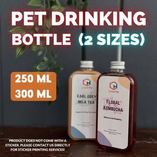 (2 sizes) 250ml | 300ml PET Plastic Drink Bottles for Cold Brew/Tea/Kombucha/Beverages