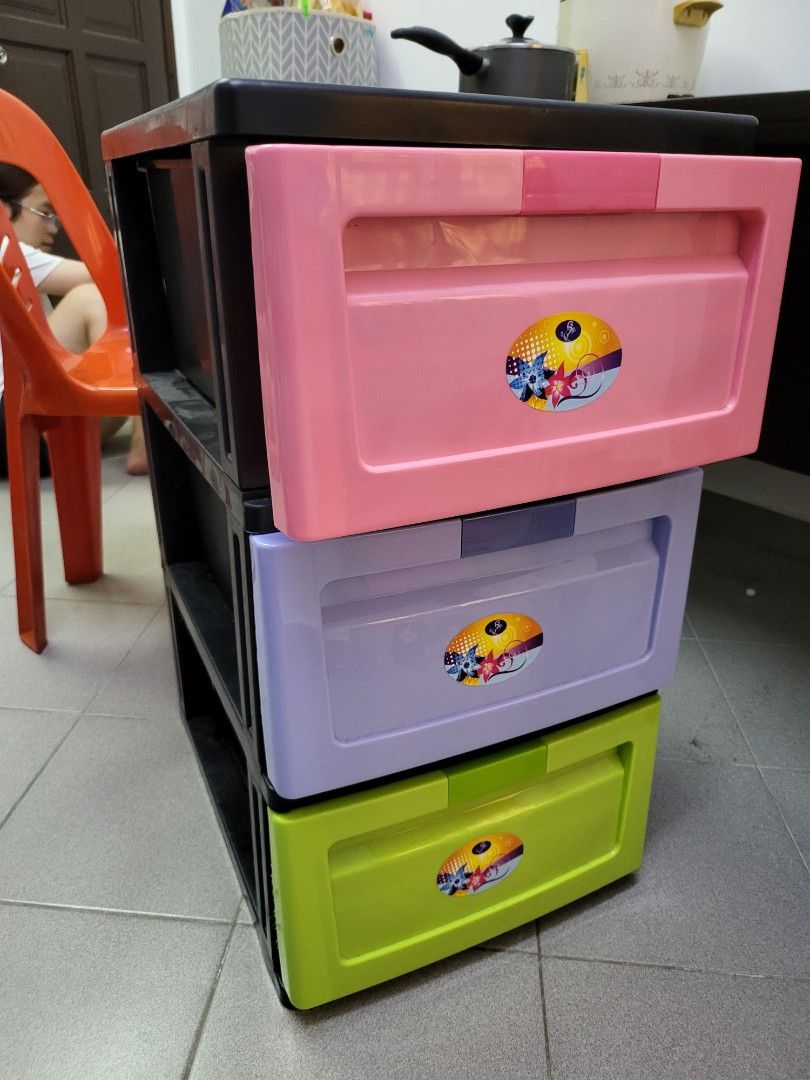 3 Decker Racks Drawers, Furniture & Home Living, Furniture, Shelves