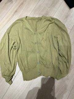 草綠針織外套 小罩衫