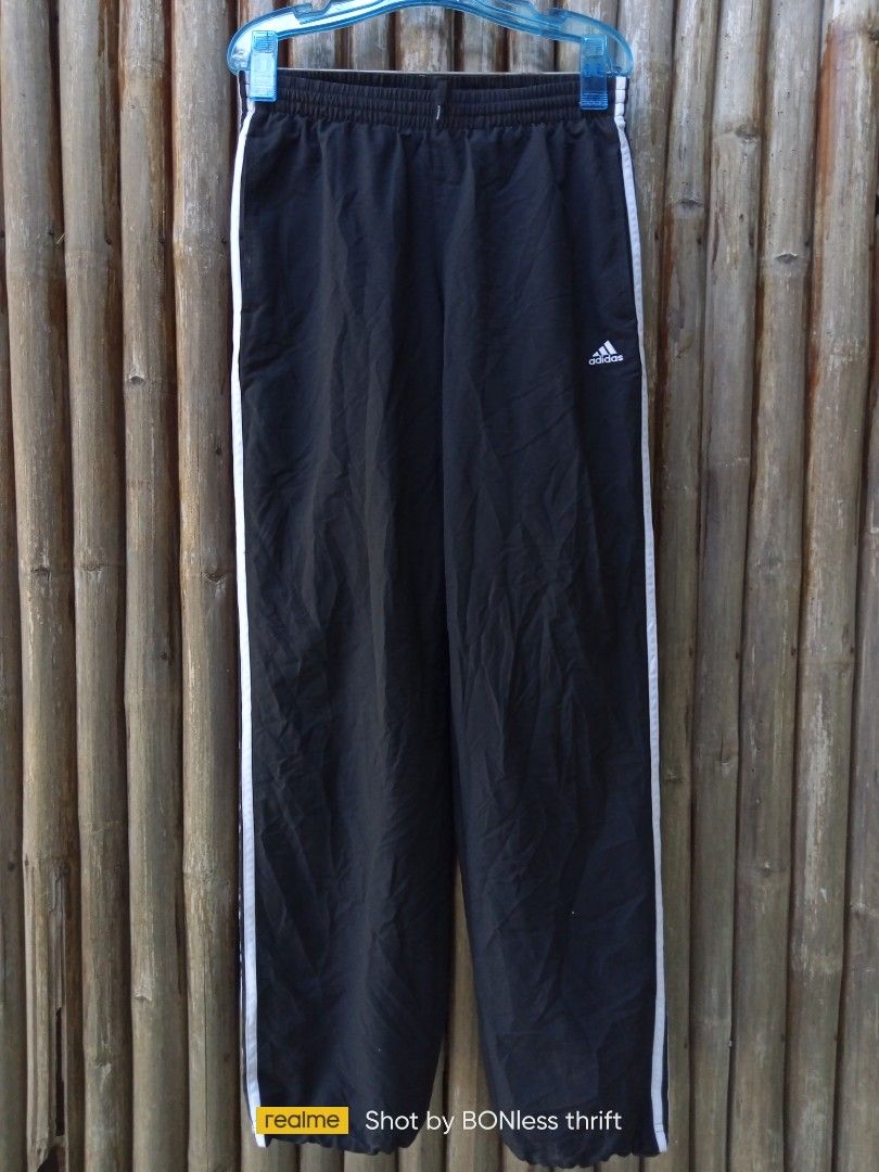adidas  Pants  Vintage Adidas Track Pants Jet Black Sweatpants White 3  Stripes Mesh Lined Y2k  Poshmark