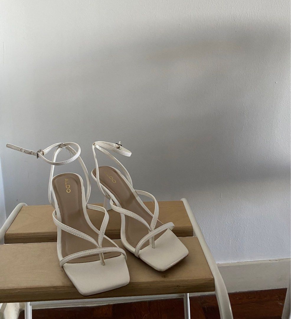 Aldo White Strappy Heels