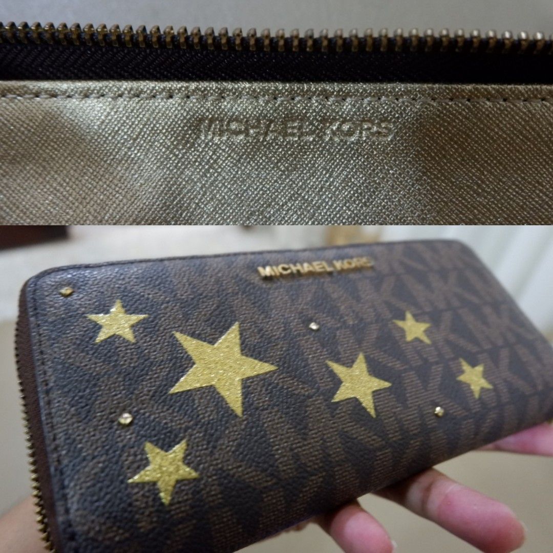 Authentic Michael Kors Star Stud Travel Continental Wallet, Luxury, Bags &  Wallets on Carousell