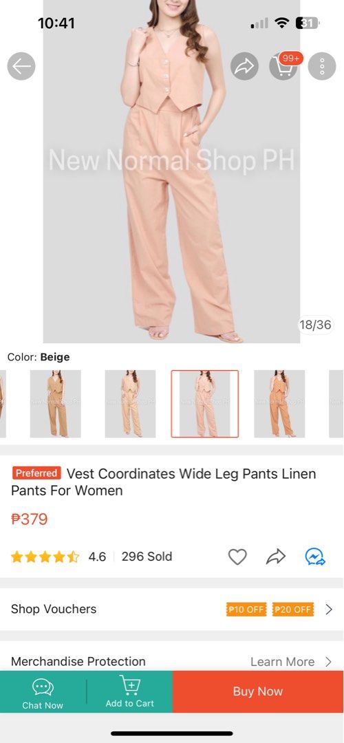Beige coordinates (Category: Sets or Coordinates) located in Baguio. Submitted by naruhkenuh (Listing ID 1214177651, Image 2). Description: Item is brand new. Not used, but washed. Beige in color. Bought in shopee for 379.