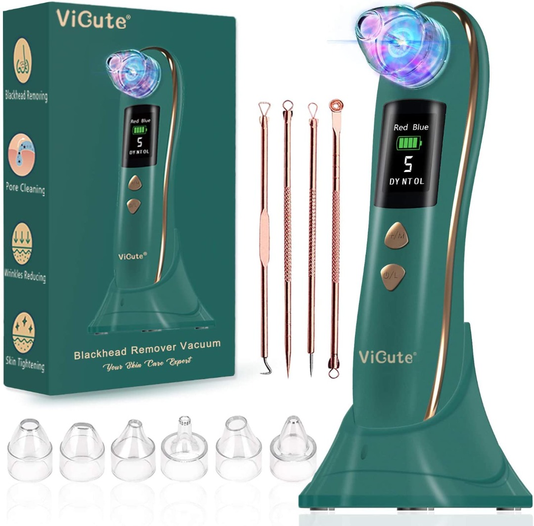 Blackhead Remover Vacuum Pore Cleaner Blue&Red Light Mode Blackhead