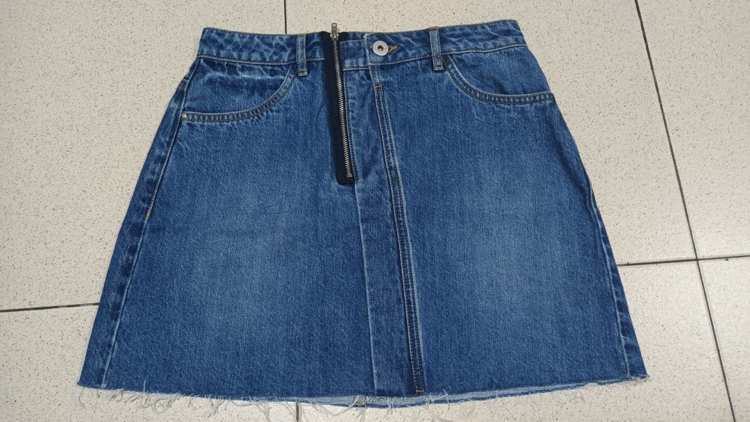 royal blue jean skirt