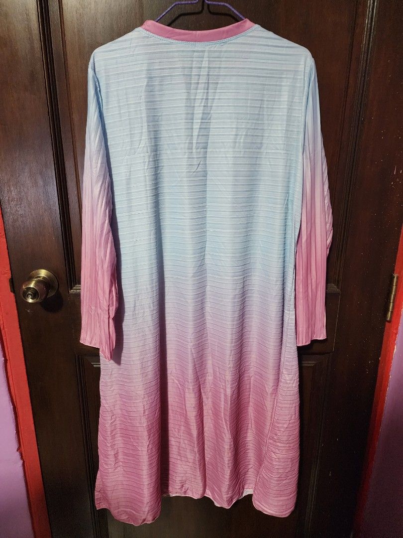 Blue Pink Casual Baju Kurung Women s Fashion Muslimah Fashion