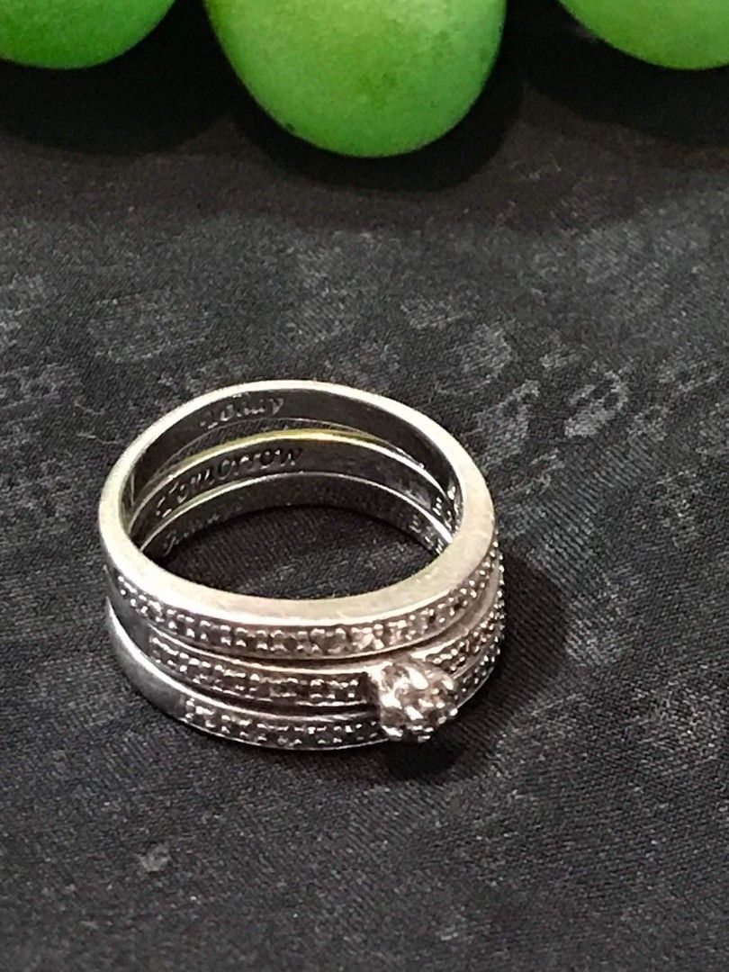 Bradford Exchange 925 Silver Diamond Rings