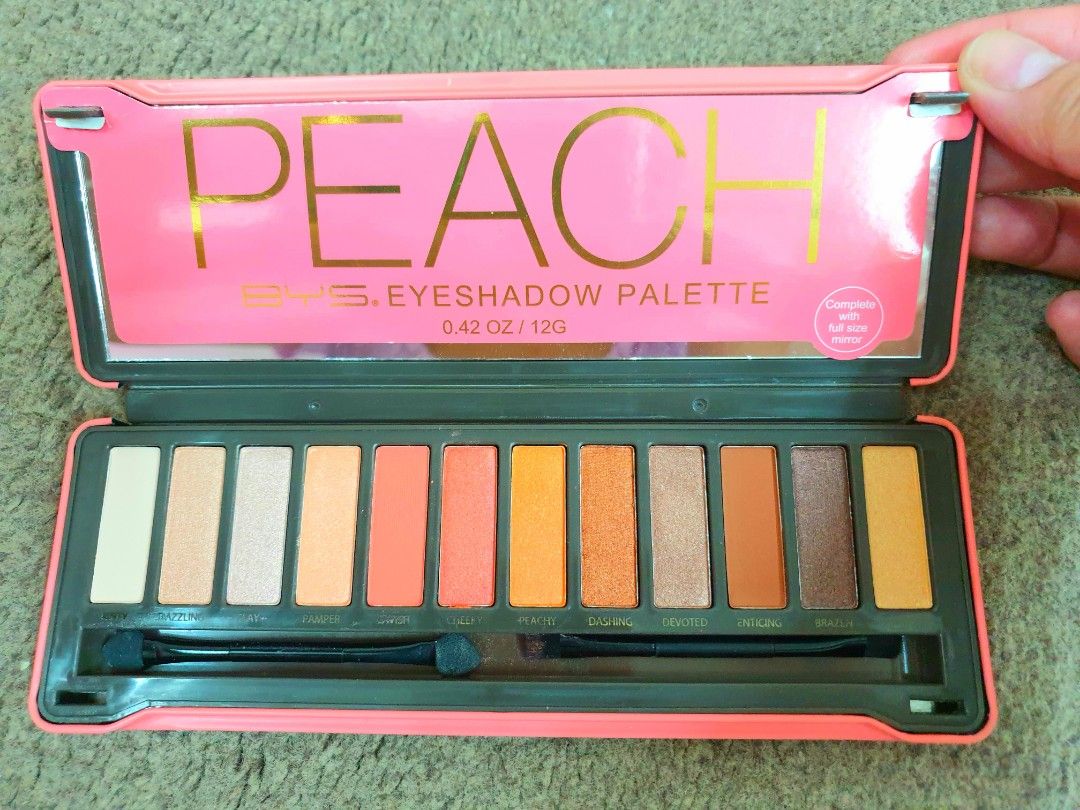BYS PEACH EYESHADOW PALETTE TIN WITH MIRROR (Category: Makeup) located in San Juan City. Submitted by minismooch_ (Listing ID 1214224599, Image 2). Description: BOUGHT LAST DECEMBER UNUSED BRAND NEW JUST SWATCHED ONLY BROWN SHADE ‼️FIXED PRICE ‼️ 💰MOD : GCASH ONLY 📍Location: San Juan City 🚚 DELIVERY: WITHIN MANILA > buyer will handle the delivery via preferred courier. Please be responsible for sending the rider’s details. OUTSIDE MANILA > J&T