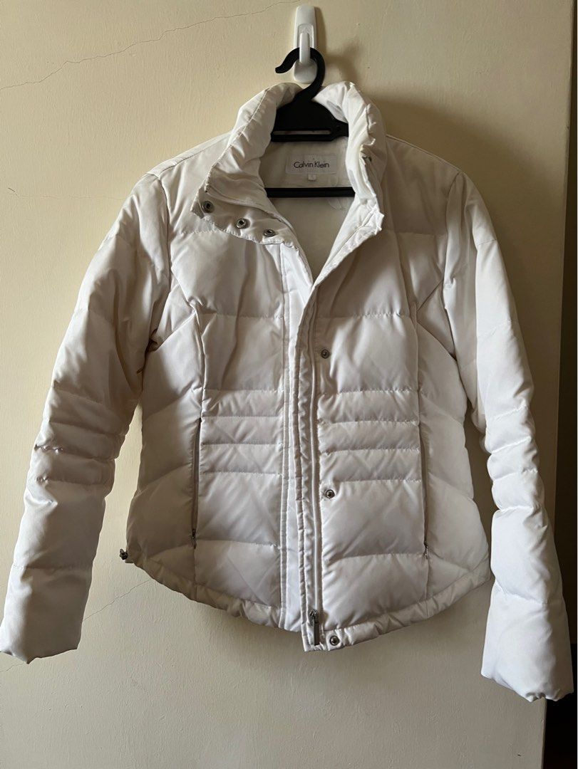 Calvin klein sales white women's coat