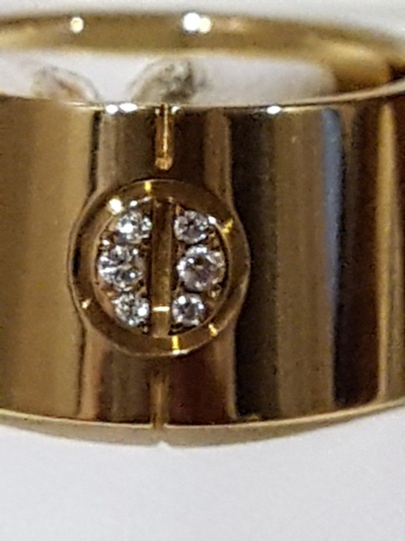 Cartier 18k Yellow Gold Diamond wide Love Ring