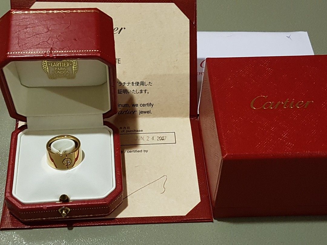 Cartier 18k Yellow Gold Diamond wide Love Ring