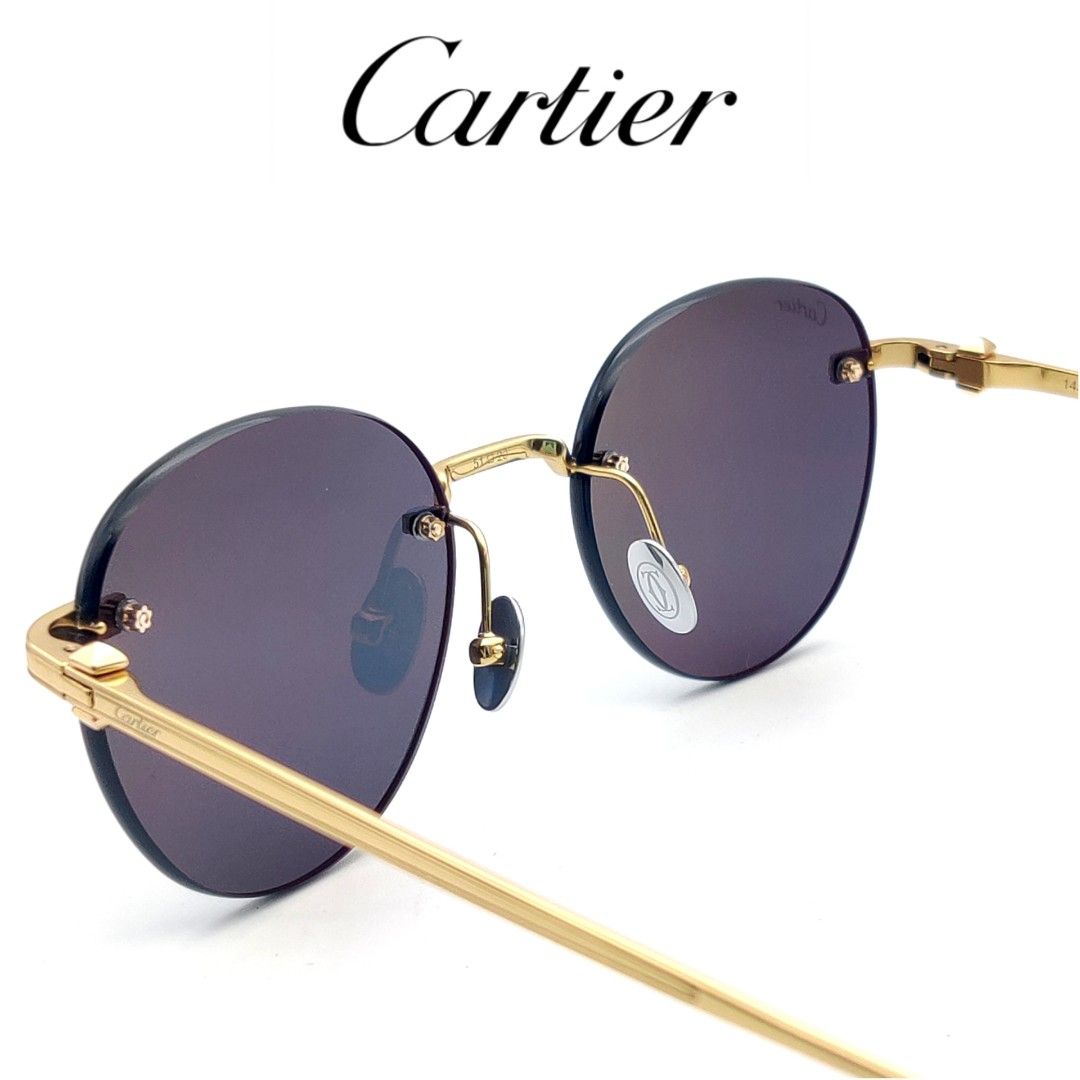 cartier rimless round sunglasses, Men's Fashion, Watches & Accessories ...